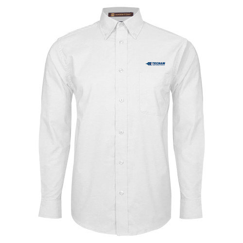 White Oxford Long Sleeve Shirt-TECNAM Primary Logo