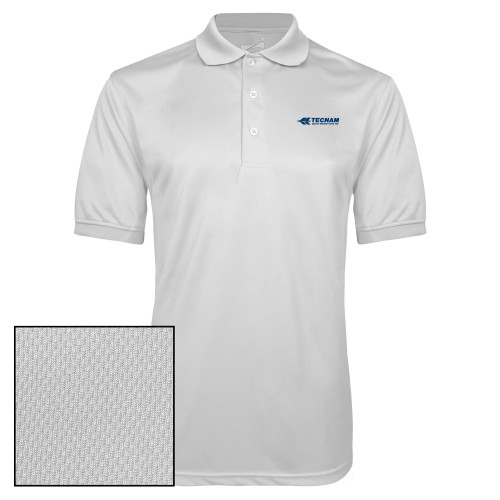White Dry Mesh Polo-TECNAM Primary Logo