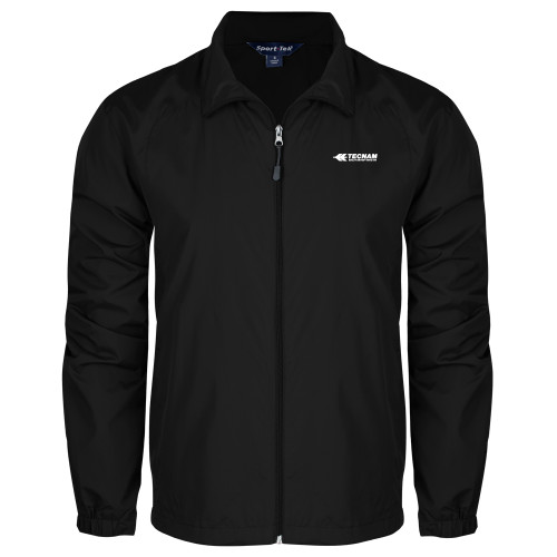 Black Full Zip Wind Jacket-TECNAM Primary Logo