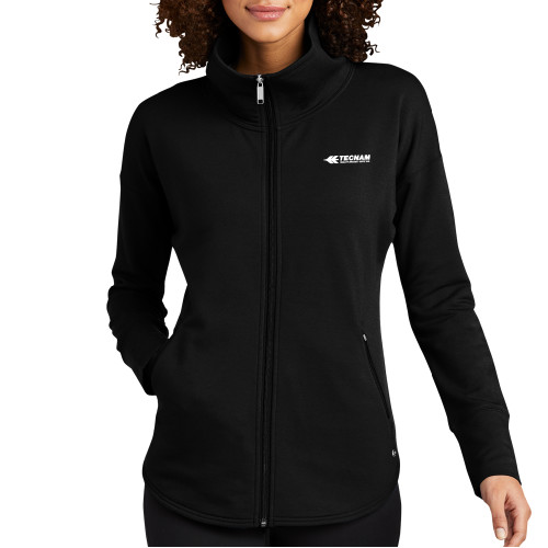 OGIO Womens Black Luuma Full Zip Fleece-TECNAM Primary Logo