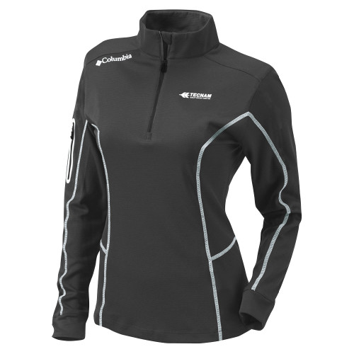 Columbia Womens Omni Wick Charcoal 1/4 Zip-TECNAM Primary Logo