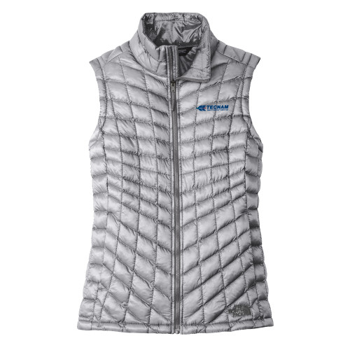 The North Face Womens Thermoball Grey Trekker Vest-TECNAM Primary Logo
