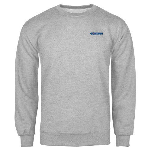 Grey Fleece Crew-TECNAM Primary Logo
