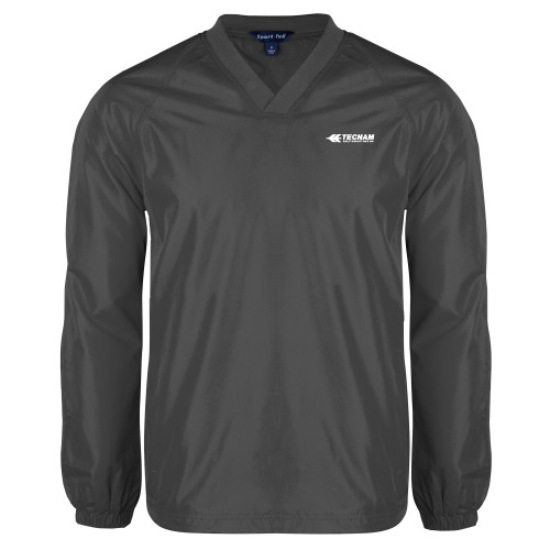 Charcoal V Neck Raglan Windshirt-TECNAM Primary Logo