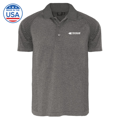 Heather Grey Body Mapping Polo-TECNAM Primary Logo