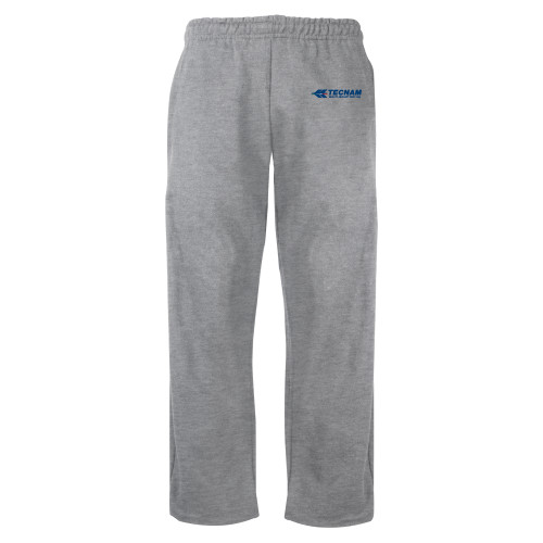 Grey Fleece Open Bottom Pant-TECNAM Primary Logo