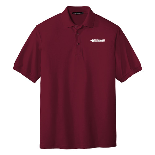 Burgundy Silk Touch Polo-TECNAM Primary Logo