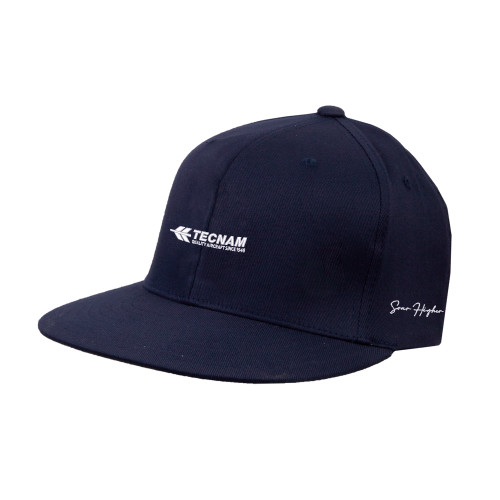 Navy Flat Bill Snapback Hat-Soar Higher