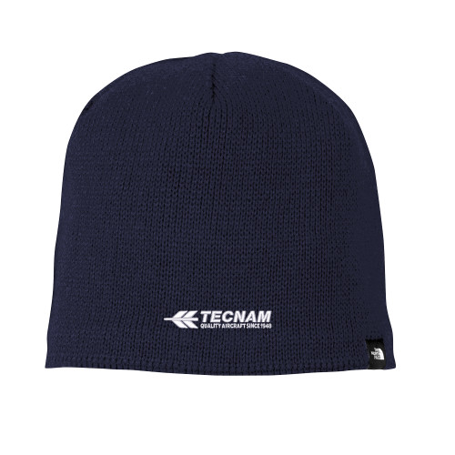The North Face Navy Mountain Beanie-TECNAM Primary Logo