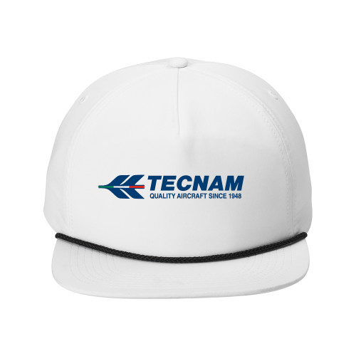 Retro White/Black Rope Cap-TECNAM Primary Logo