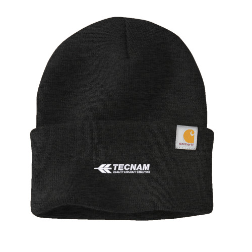 Carhartt Coal Heather Knit Beanie w/Cuff-TECNAM Primary Logo