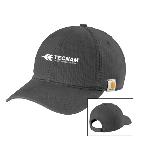 Carhartt Charcoal Cotton Adjustable Canvas Hat-TECNAM Primary Logo