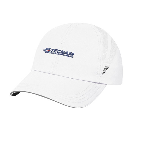Womens White Performance Cap-TECNAM Primary Logo