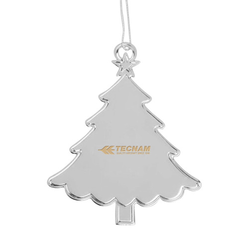 Silver Tree Ornament-TECNAM Primary Logo Engraved