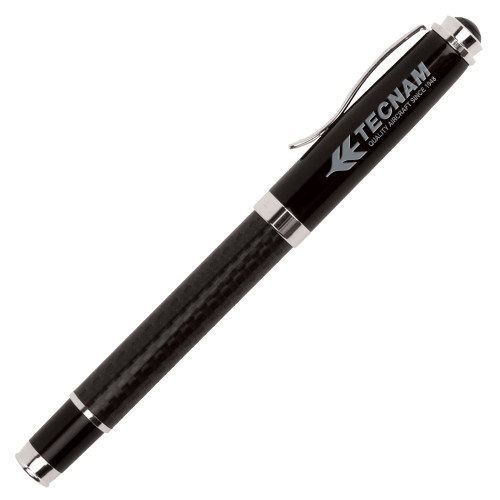 Luna Black Rollerball Pen-TECNAM Primary Logo Engraved