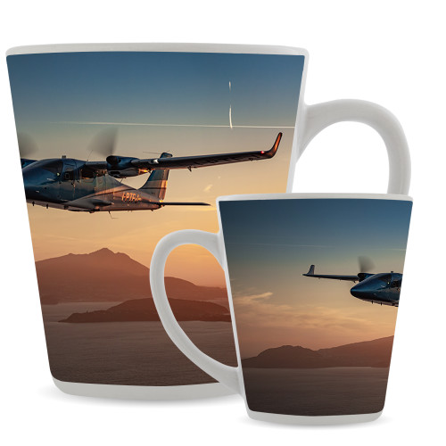 Full Color Latte Mug 12oz-Leaving Hanger Black and White