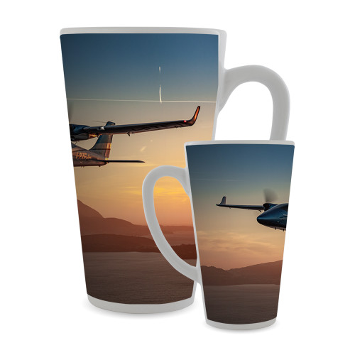 Full Color Latte Mug 17oz-Leaving Hanger Black and White