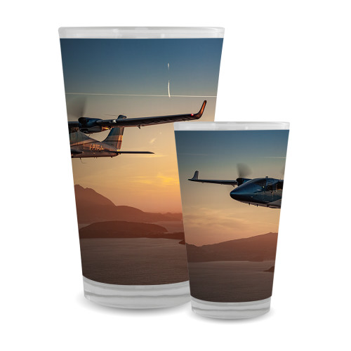 Full Color Glass 17oz-Leaving Hanger Black and White