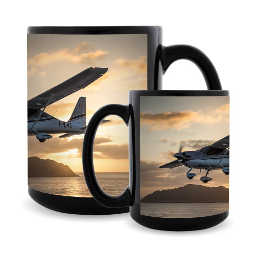 Full Color Black Mug 15oz-Over Water w/ Island