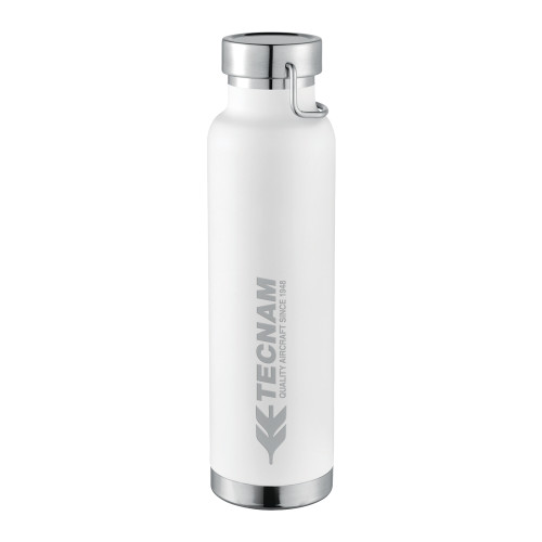 Thor Copper Vacuum Insulated White Bottle 22oz-TECNAM Primary Logo Engraved