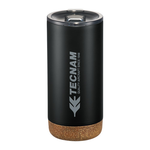 Valhalla Vacuum Insulated Black Tumbler 16oz-TECNAM Primary Logo Engraved