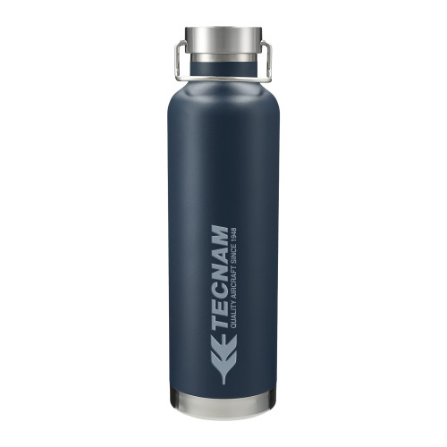 Thor Copper Vacuum Insulated Navy Bottle 32oz-TECNAM Primary Logo Engraved