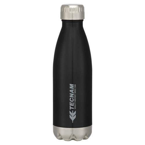 Swig Stainless Steel Black Bottle 16oz-TECNAM Primary Logo Engraved