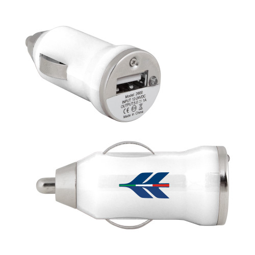 On the Go White Car Charger-TECNAM Icon