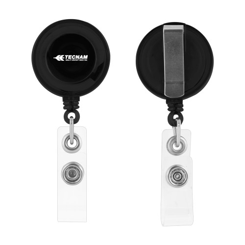 Black Retractable Badge Holder-TECNAM Primary Logo