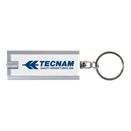 Turbo White Flashlight Key Holder-TECNAM Primary Logo