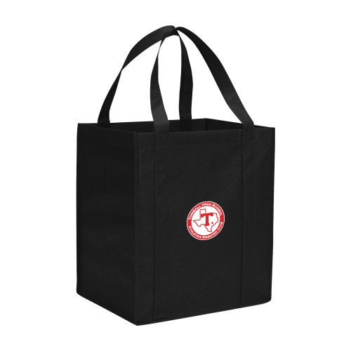  Non Woven Black Grocery Tote - Athletic Booster Club Logo Embroidery