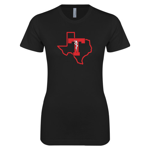  Next Level Womens Black Boyfriend Tee - Athletics Training