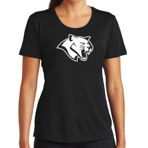  Womens Black Performance Tee - Cougar