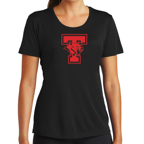 Womens Black Performance Tee - T Cougar