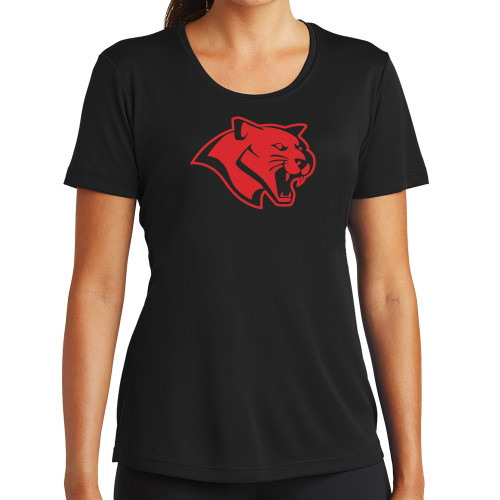  Womens Black Performance Tee - Cougar
