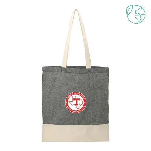  Split Recycled Black Cotton Twill Convention Tote - T Cougar