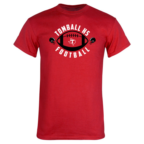  Red T Shirt - Football with Ball and Helmets