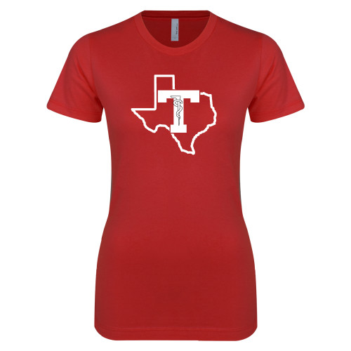 Next Level Womens Red Boyfriend Tee - Athletics Training