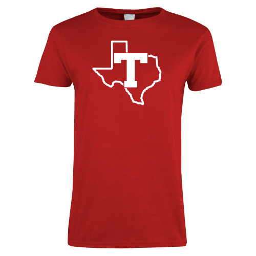  Womens Short Sleeve Red Tee - T Texas