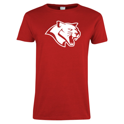 Womens Short Sleeve Red Tee - Cougar