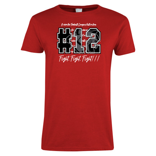  Womens Short Sleeve Red Tee - 12