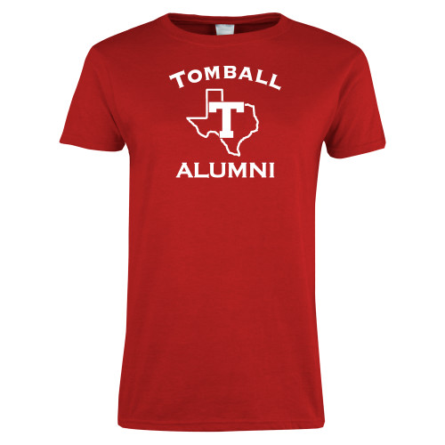  Womens Short Sleeve Red Tee - Alumni