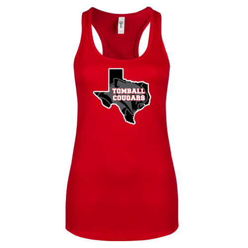  Next Level Racerback Tank Red - Tomball Cougars Texas