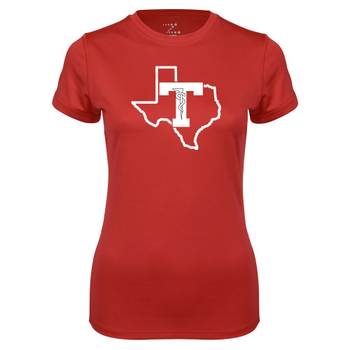  Womens Red Performance Tee - Athletics Training