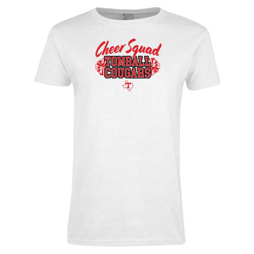  Womens White Short Sleeve Tee - Tomball Cougars Football Mom