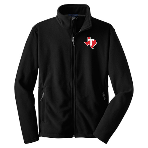  Youth Black Fleece Full Zip Jacket - T Texas