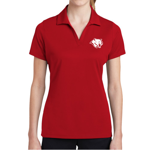  Womens Red Dry Mesh Polo - Cougar