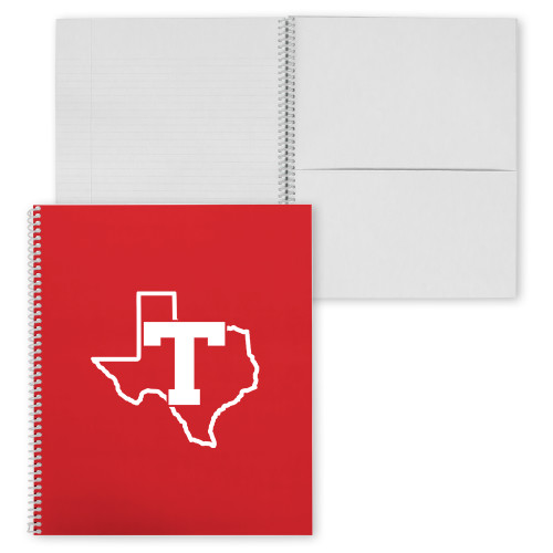 College Spiral Notebook w/Clear Coil - T Texas