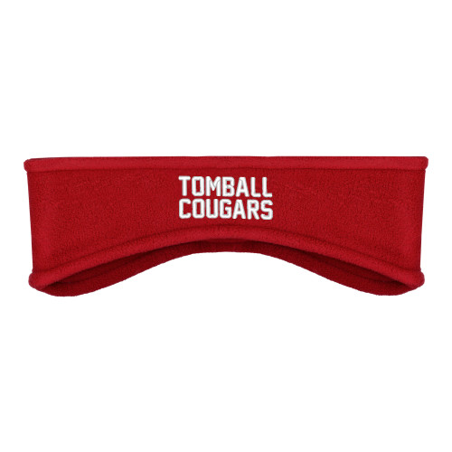  Red Stretch Fleece Headband - Tomball Cougars Puff