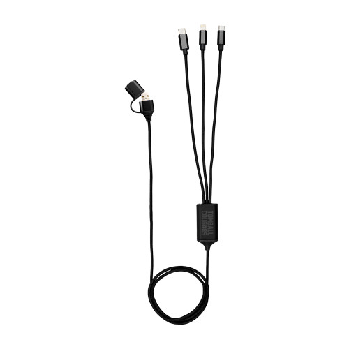  3 Ft. 4 In 1 Black Charging Cable 2.0 - Cougar Engraved